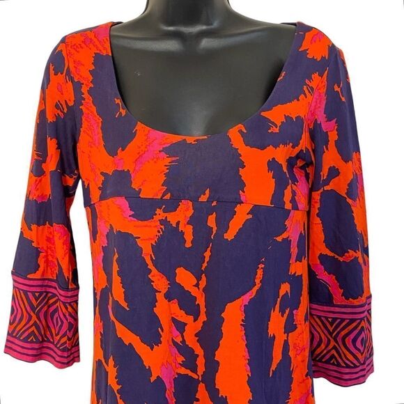 DVF Diane Von Furstenberg Vintage Laetitia 100% Silk Shift Mini Dress Sz 2 - Picture 4 of 14